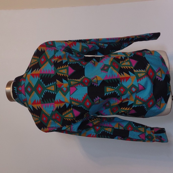 Frontier Series Western Aztec Cowgirl Button Up Shirt Size Medium Vintage - Picture 4 of 7